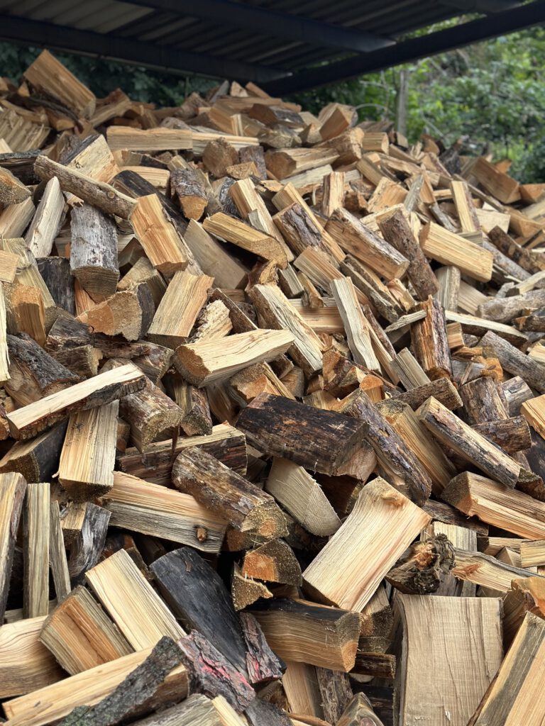 Ein großer Haufen Holzscheite